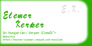 elemer kerper business card